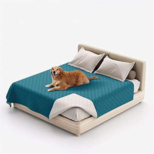 HOMDECR wasserdichte Hundedecke Für Couch, Waschbare Haustier-Couch-Abdeckung, rutschfeste Bettsofa-Möbelschutzmatte (30x70 Inch,Blue 2)