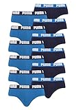 PUMA Basic Brief Men Herren Unterhose Pant Unterwäsche 12er Pack, Farbe:420 - True Blue, Bekleidungsgröße:S