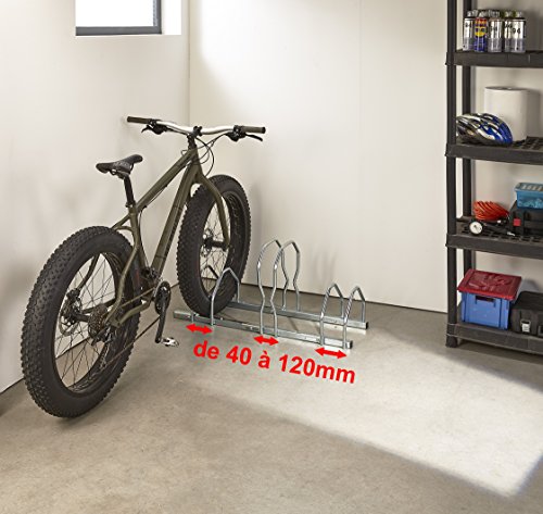 Mottez b129 V3 x L Fahrradständer für 3 Fahrräder auf 2 Etagen Fat Bike, Grau