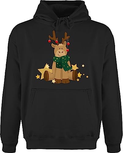 Weihnachten & Silvester - süßer Elch - L - Schwarz - JH001 - Herren Hoodie