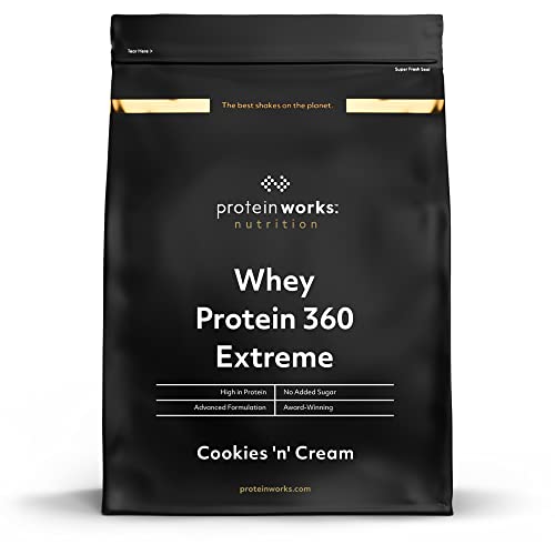 Whey Protein 360 Extreme | Cookies 'n' Cream | Proteinreich | Glutamin, Vitamine & Mineralien | THE PROTEIN WORKS | 2.4kg
