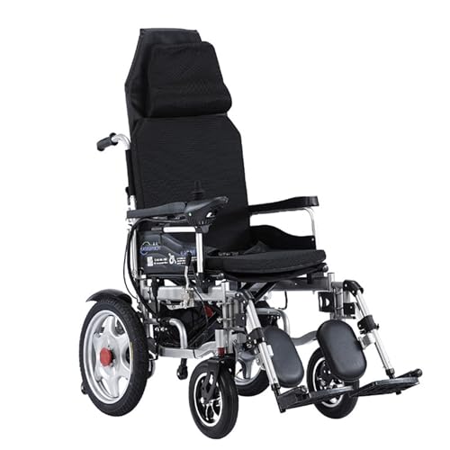 Faltbarer elektrischer Rollstuhl für Behinderte Outdoor Bequemer motorisierter Scooter Komfort Leichter Rollstuhl,Black