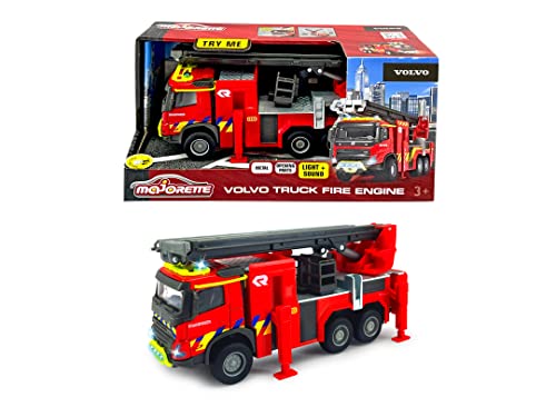 Majorette Volvo Truck Feuerwehrwagen BE 19 cm Licht und Ton Metall Spielzeugfahrzeug