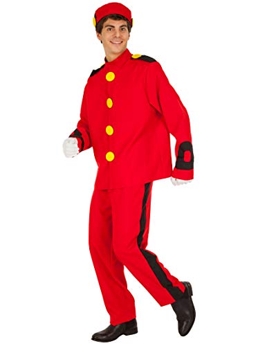 Generique - Spirou-Kostüm für Herren Comic rot-gelb-schwarz - XL
