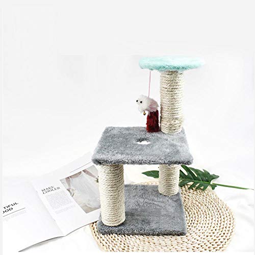 Gulunmun Kratzbaum Haus Sisal Seil mittlere Katze Klettergerüst Spielzeug schlafen springen Cat Scratching Post Condo Furniture-White_S