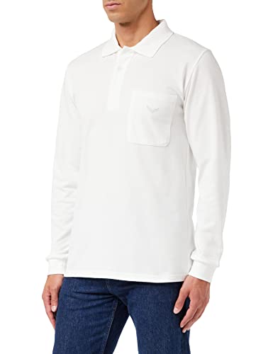 Trigema Herren Langarm Poloshirt, Weiß (Weiss 001), XL