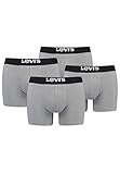 Levi's Herren Solid Basic Boxer Briefs, Farbe:Middle Grey Melange, Bekleidungsgröße:L