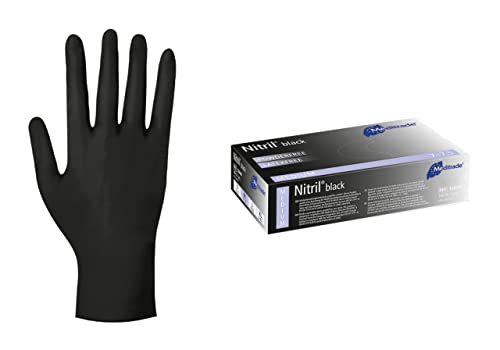 Einweghandschuhe Schwarz Nitril, puderfrei, unsteril, latexfrei, Einmalhandschuhe, Untersuchungshandschuhe, Nitrilhandschuhe, disposable gloves, black (500 Stück, Größe S)