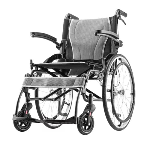 Rollstühle mit Selbstantrieb, Faltbarer Transportrollstuhl, Transport-Rollstuhl aus Aluminium,Rollstuhl für Behinderte,für ältere Menschen, für Behinderte(61.5 * 96.5 * 89cm/24.2 * 38 * 35in)