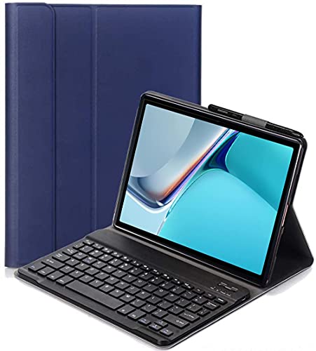 YHFZR Tastatur Hülle for Huawei MatePad 11 - (QWERTY Layout), Ultradünn Flip Entfernbar Drahtloser Keyboardständer Ledertasche für Huawei MatePad 11 Tablet, Blau