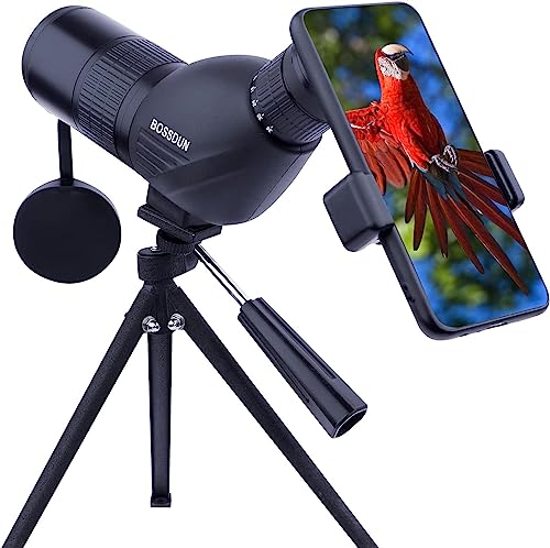 Spektive mit Stativ, Zoom Wasserdichtes BAK4 Prisma-Monokular-Teleskop für Vogelbeobachtung, Zielschießen, Wildtiere, Jagd und Landschaft, mit Telefonadapter und Hülle