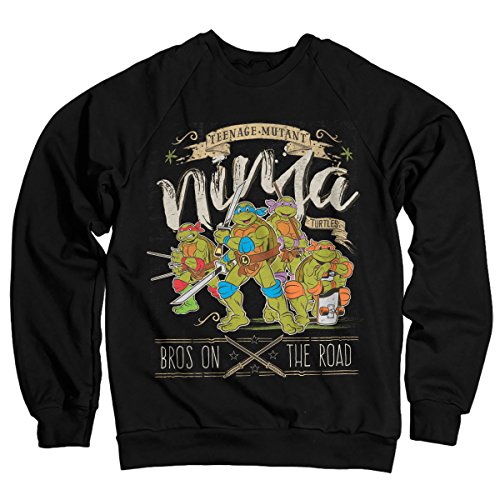 Teenage Mutant Ninja Turtles Offizielles Lizenzprodukt TMNT - Bros On The Road Sweatshirt (Schwarz) X-Large