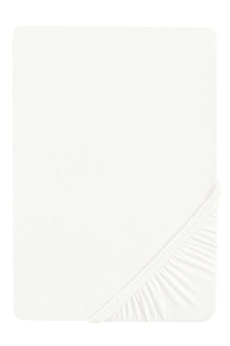 biberna 2542/001/040 Fein Biber Stretch Spannbettlaken, nach Öko-Tex Standard 100, ca. 90 x 100 cm bis 100 x 200 cm in weiß