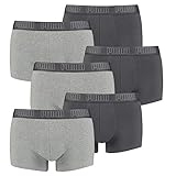 PUMA 6 er Pack Short Boxer Boxershorts Men Pant Unterwäsche kurz 100000884, Farbe:008 - Dark Grey Melange/Black, Bekleidungsgröße:XL