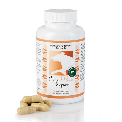 CaniMove Hepar (100 Kapseln) | Unterstützt die Funktion von Leber und Galle | pro Kapsel 200 mg Karaliv, 200 mg Silymarin und 100 mg Cholin | für große und kleine Hunde