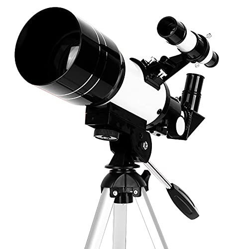 Astronomisches Teleskop, 70-mm-Astronomisches Refraktor-HD-Teleskop-Monokular für Erwachsene, mit Stativ, mit Telefonhalterung und 90-Zenit-Spiegel Full Moon