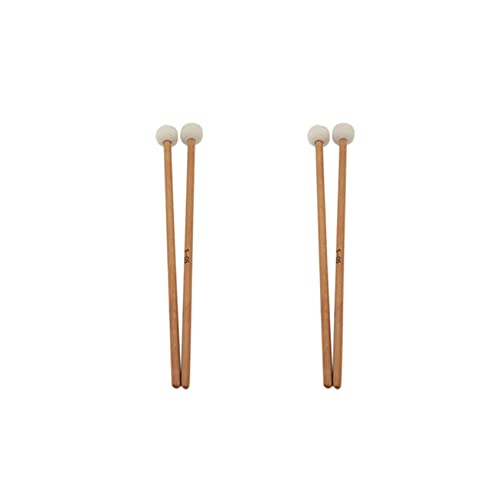 NIEI 2 Paar Filzschlägel Drumsticks Drumsticks mit Holzgriff für Schlaginstrumente Zubehör