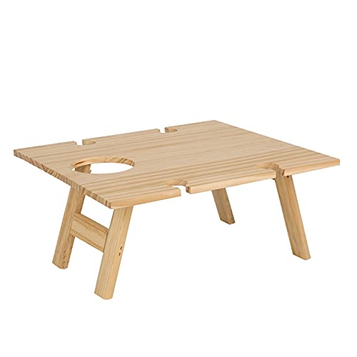 Wooden Folding Picnic Table,Weinglas Arrangement Tisch,Weintisch Klappbar, Weintisch im Freien, Picknicktisch Klapptisch Outdoor Weintisch für den Garten.(34 * 30cm)