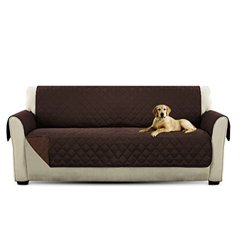 PETCUTE Sofaschoner Hund 3 sitzer sofabezüge sofaüberzug Sofa Schutz Abdeckung Sofaüberwurf Braun