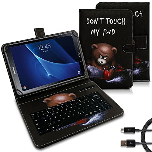 UC-Express Tablet Tasche kompatibel für Samsung Galaxy Tab A6 10.1 2016 T580 T585 Tastatur Hülle Bluetooth Keyboard Case QWERTZ Standfunktion Cover, Motiv:Motiv 1