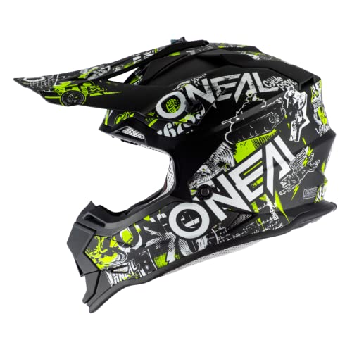 O'Neal 2 Series Attack Youth Kinder Motocross Enduro MTB Helm schwarz/weiß/gelb 2020 Oneal: Größe: M (51/52 cm)