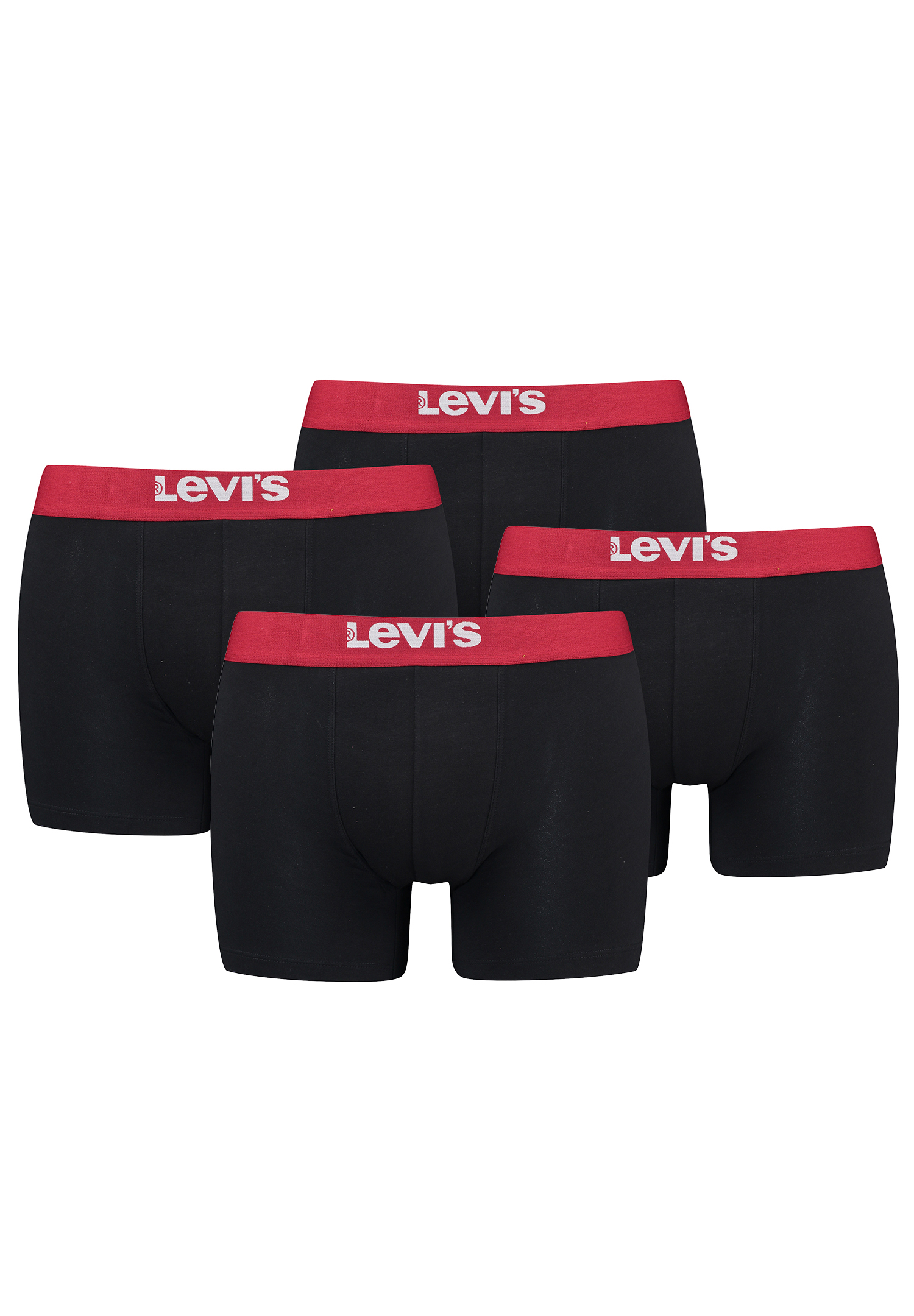 Levi&#039;s Solid Herren Boxershorts Unterwäsche aus Bio-Baumwolle im 4er Pack