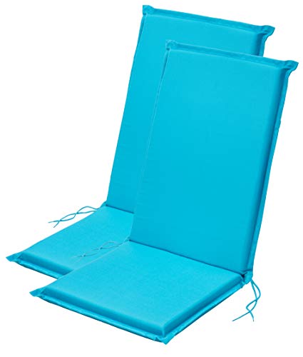 Traumnacht Komfort 2er Set Hochlehnerauflagen Outdoor aqua, 120 x 50 x 6 cm