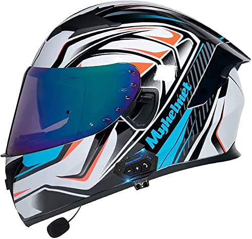 Klapphelm Bluetooth Motorrad-Helm Mit Doppelvisier Sonnenblende DOT/ECE-Zertifizierung Integralhelm Motorradhelm Klapphelm Fullface Rollerhelm Für Damen Herren Erwachsene