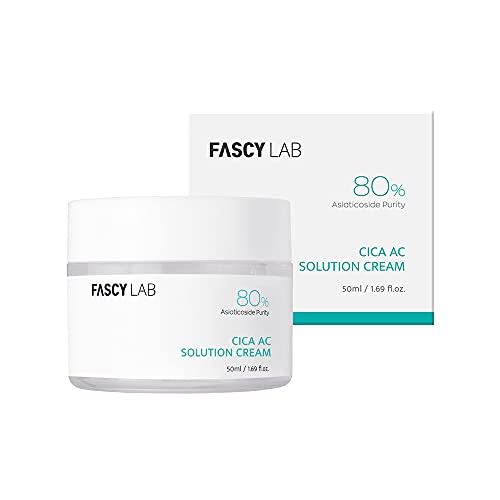 Fascy Lab CICA Cream — Korean Skincare, Facial Moisturizer for Acne Prone Skin — Centella asiatica + Lotus leaf + Honey Extract — Redness relief & Cooling Effect [1 x 50ml]