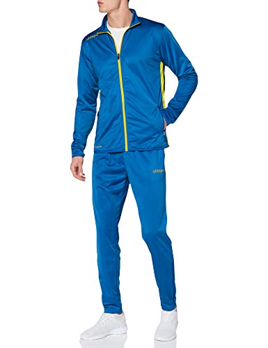 uhlsport Herren Essential Classic Anzug Trainingsanzug, azurblau/limonengelb, S