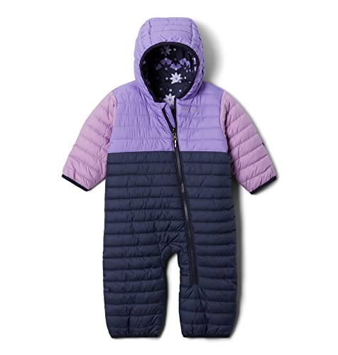 Columbia Unisex Baby Powder Lite Reversible Bunting Snowsuit Romper, Nocturnal, Paisley Purple, Gumdrop, 3/6