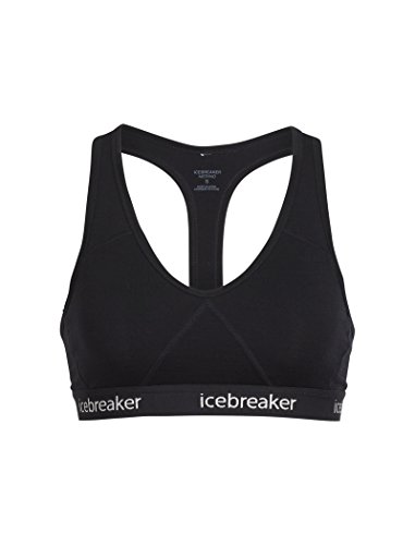 Icebreaker Damen Funktionsunterwäsche Sprite Racerback Bra, grau-Jet Heather/Black, xl