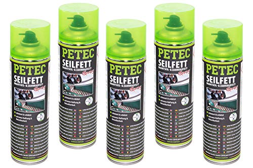 5x PETEC 500ml Seilfett Spray Drahtseil-& Zahnradfett Schutz Schmierung Grease