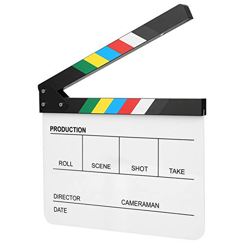 Acryl-Filmschindel, 30 x 25 cm/11,81 x 9,84"Movie Film Clap Board Trockenlösch-Regie Action-Szene Clapper Board Clap Photography Tool(Bunt)