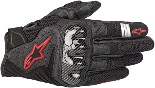 Alpinestars Motorradhandschuhe Smx-1 Air V2 Gloves Black Red Fluo, Schwarz/Rot, S