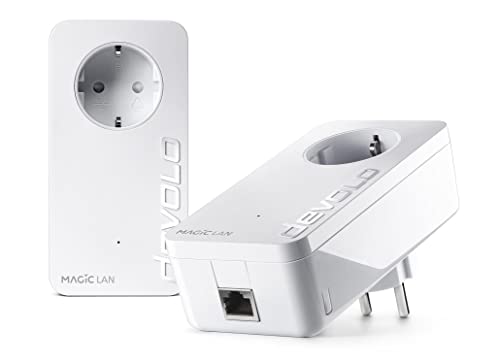 Devolo Magic 1 LAN: Powerline-Starterkit für zuverlässiges Heimnetzwerk einfach durch Wände und Decken hindurch über die Stromleitung bis 1200 Mbit/s, innovative G.hn-Technologie