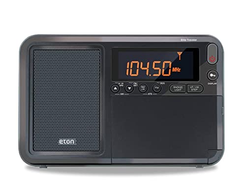 Eton Elite Traveler AM/FM/LW/Kurzwellen-Radio mit RDS und individueller Leder-Tragetasche