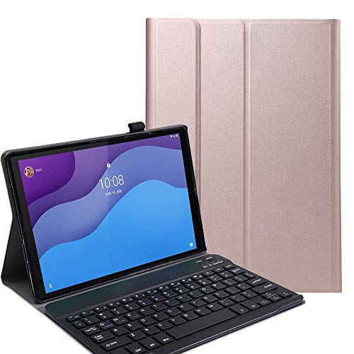 YHFZR Tastatur Hülle für Huawei MatePad Pro 12.6 2021, [AZERTY] Ultradünn Flip Entfernbar Drahtloser Keyboardständer Ledertasche für Huawei MatePad Pro 12.6 2021, Roségold
