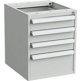 Unterbau-Container für Arbeitstische, Zentralverschluss, mit ESD-Schutz, B 450 x T 520 mm, 3 Schubladen