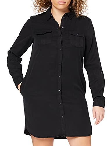Vero Moda NOS Damen VMSILLA LS Short Dress Blck NOOS GA Kleid, Schwarz Black, 42 (Herstellergröße: XL)