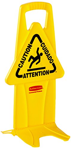 Rubbermaid Commercial 'Caution' Stable Safety Sign - Yellow