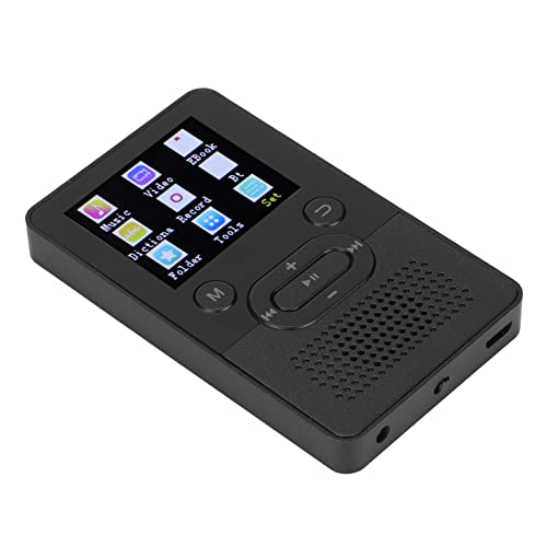 Luqeeg MP3-MP4-Player, Bluetooth-Musikplayer, Digitaler Voice-Recorder mit 1,8-Zoll-Farbbildschirm, Verlustfreiem Sound, Unterstützung für Elektronische Bücher, Stoppuhr, Wörterbuch(Schwarz+16 GB)