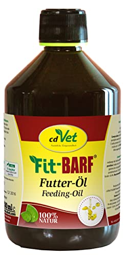 cdVet Naturprodukte Fit-Barf Futter-Öl 1 Liter - Hund&Katze -Leinöl - Versorgung mit essentiellen Fettsäuren - hochwertige Pflanzenöle - kaltgepresst - Energiespender - Rohfütterung - BARFEN -