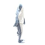 MACITA Shark Blanket Hai-Decke,Damen-Einteiler-Pyjama,Tragbarer Hai-Decke-Hoodie,Schlafsack,Hai-Einteiler-Decke,Fleece-Überwurfdecke Für Erwachsene Und Kinder,XXXL