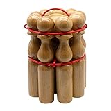 GICO Kegelspiel Kegel Set Bowling aus Holz für Kinder und Erwachsene - Massivholz 24 cm - 3018