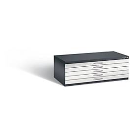Planschrank aus Stahl, für Formate bis DIN A1, 5 Schubladen
