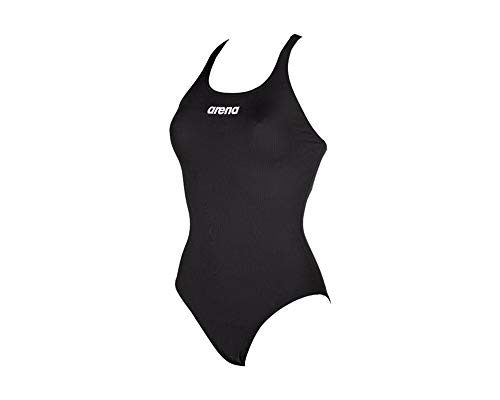 arena Damen Sport Badeanzug Solid Swim Pro (Schnelltrocknend, UV-Schutz UPF 50+, Chlorresistent), Black-White (55), 42