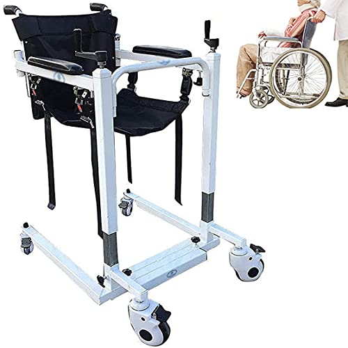 Multifunktions-Patienten Rollstuhl, Höhenverstellbar Toilettenstuhl Antirutschenden WC-Stuhl, Badezimmer-Badestuhl, WC Rollstuhl für Ältere, Behinderte Senioren, 4 Radbremsen 360°,B
