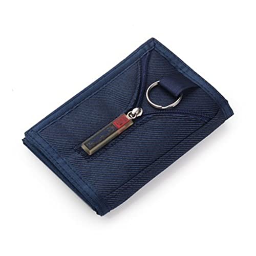 niei Herren Geldbörse Men's Men's Women's Tri-Fold Casual Wallet Young Novelty Money Bag Purse Zipper Coin ID Card Holder Pocket (Color : Blue)