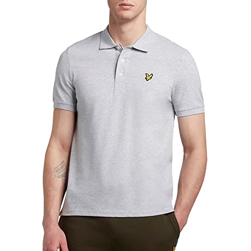 Lyle & Scott Poloshirt für Herren grau M - Plain Polo Shirt mit Kurzarm, Baumwolle Polo T-Shirt